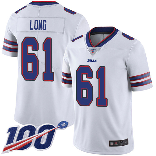 Men Buffalo Bills 61 Spencer Long White Vapor Untouchable Limited Player 100th Season NFL Jersey